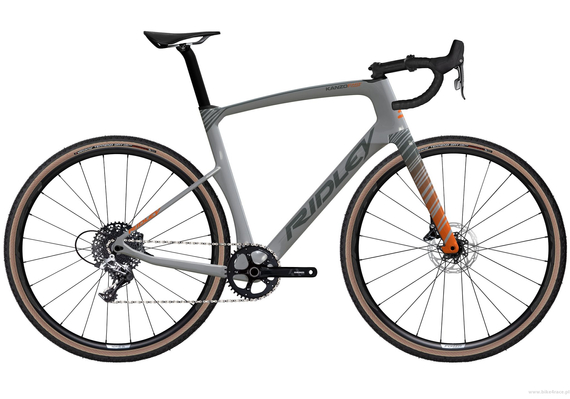 Gravel bicycle RIDLEY KANZO FAST - Apex XPLR 1x12s - color KAF-02As (Battleship Grey-Orange-Dove Grey)