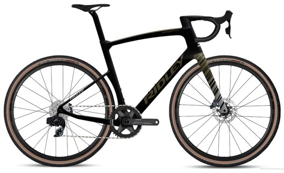 Gravel bicycle RIDLEY KANZO FAST - Force eTap AXS Classified 1x12s - color KAF-02Bm (Black-Battleship Grey-Camouflage Green)