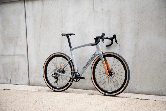 Gravel bicycle RIDLEY KANZO FAST - GRX800 1x12s - color KAF-02As (Battleship Grey-Orange-Dove Grey)