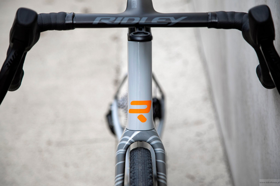 Gravel bicycle RIDLEY KANZO FAST - GRX800 1x12s - color KAF-02As (Battleship Grey-Orange-Dove Grey)