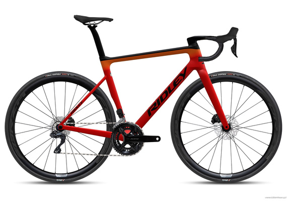 Road bicycle RIDLEY FALCN RS - 105 Di2 2x12s - color FRS-01Bm (Red-Orange-Black)