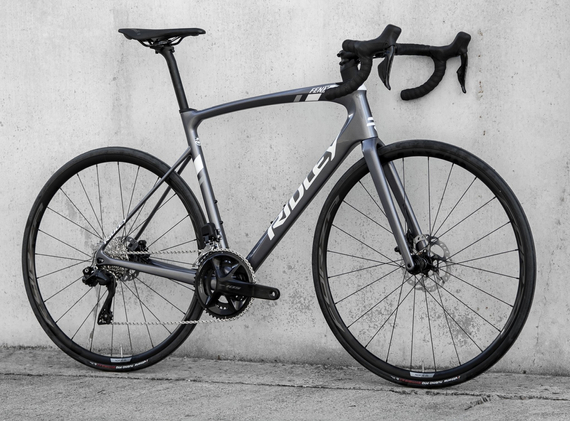 Road bicycle RIDLEY FENIX DISC - 105 Di2 2x12s - color FEN-01As (Arctic Grey Metallic-White- Battleship Grey)