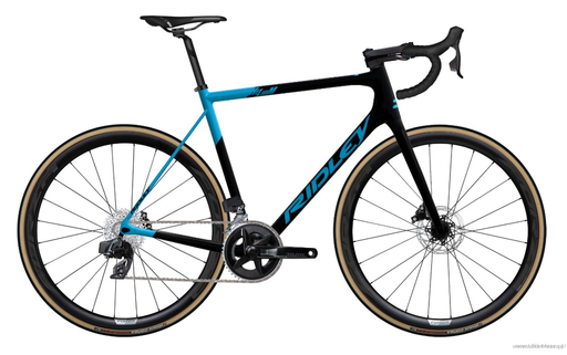 Road bicycle RIDLEY HELIUM DISC - Rival eTap AXS 2x12s - color HED-01Bs (Black-Belgium Blue-Sea Blue Metallic)