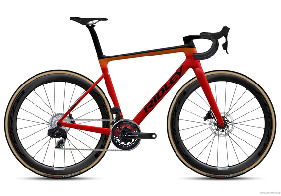 Road bicycle RIDLEY FALCN RS - Force eTap AXS 2x12s - color FRS-01Bm (Red-Orange-Black)